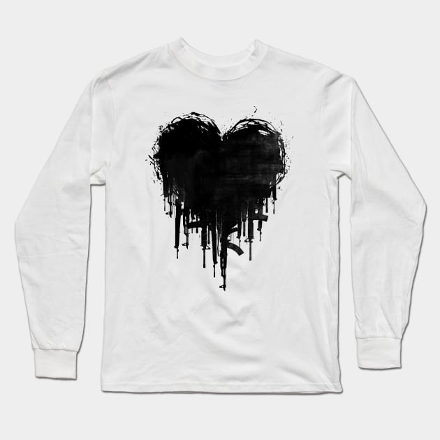 Dark Heart Long Sleeve T-Shirt by angrymonk